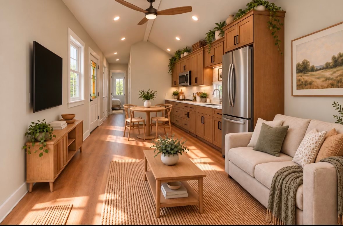 Big Sky 400 open-concept living and kitchen